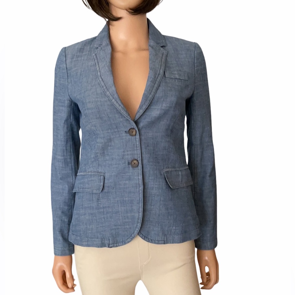NWOT J. Crew blue cotton blazer